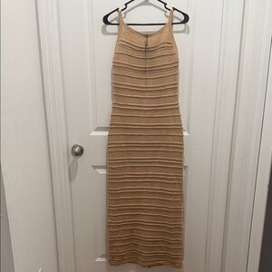 Elegant Tan Sleeveless Dress